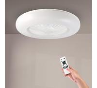 M mimotec - Ventilateur de plafond LED Aero/Moteur DC/Blanc/Télécommande incluse/Ultra-silencieux/Mode été - hiver/Minuterie. Conception moderne et installation facile. LM8085