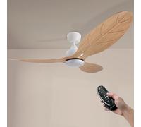 M mimotec - Ventilateur de plafond LED Aras 18 W avec lumière, télécommande, moteur CC, silencieux, 6 vitesses, 3CCT, minuteur, été-hiver