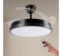 M mimotec - Ventilateur de plafond LED Black Rail, température de couleur réglable, fonction été/hiver, 6 vitesses, LM8850