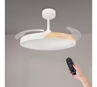 M mimotec - Ventilateur de plafond LED Coal Nature ø 108 cm | 6 vitesses | Lumière variable (CCT) | Minuterie | Mode été/hiver | Minuterie. LM8829