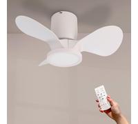 M mimotec - Ventilateur de plafond LED Nature, température de couleur réglable, fonction été/hiver, 6 vitesses, LM8823, Blanc