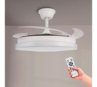 M mimotec - Ventilateur de plafond LED White Diamond, température de couleur réglable, fonction été/hiver, 6 vitesses, LM8851