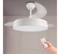 M mimotec - Ventilateur de plafond LED White Loki, température de couleur réglable, fonction été/hiver, 6 vitesses, LM8824