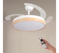M mimotec - Ventilateur de plafond LED White Plant, température de couleur réglable, fonction été/hiver, 6 vitesses, LM8848
