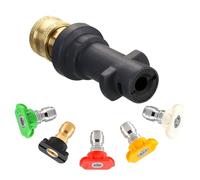 M MINGLE Adaptateur de pistolet de nettoyeur haute pression avec 5 buses de pulvérisation, raccord rapide de 6,35 mm