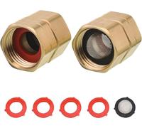 M MINGLE Adaptateur de tuyau d’arrosage, femelle à femelle, raccords de connexion en laiton robustes de 3/4 pouces avec double pivotement, nettoyeur haute pression vers connecteur de tuyau d’arrosage