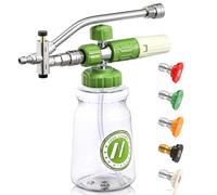 M MINGLE Canon à mousse pour nettoyeur haute pression avec outil à double connecteur - Baguette de nettoyeur haute pression à double lance pour canon à savon réglable - M22 et connexion rapide de 6,35