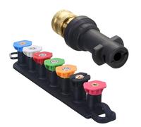 M MINGLE Kit de Buses Haute Pression avec Adaptateur pour Kärcher K2-K7 | 7 Embouts de Buse de Pulvérisation avec Porte-Buse, Multi-Angles, Adaptateur de Pistolet vers Raccord Rapide 1/4", 280 bar