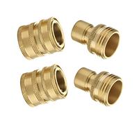 M MINGLE Kit de connexion rapide pour tuyau d'arrosage, ensemble de connecteurs rapides en laiton, mâle femelle, 1,9 cm, lot de 2