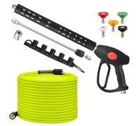 M MINGLE Kit de tuyau et pistolet de nettoyeur haute pression de 15,2 m avec 5 embouts et raccord M22-14 mm, remplacement pour Ryobi, Simpson, Craftsman