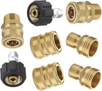 M MINGLE Lot de 8 Adaptateurs pour Nettoyeur Haute Pression, Kit à Déconnexion Rapide, Pivotant M22 vers Raccord Rapide 3/8'' (9,5 mm), 3/4'' (19 mm) vers Déconnexion Rapide