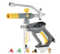 M MINGLE Pistolet de nettoyeur haute pression avec mini canon à mousse, accessoire à double connecteur, pistolet à mousse non diluée avec 5 embouts de buse, connexion rapide de 6,35 mm, pour lavage de