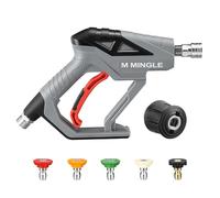 M MINGLE Pistolet Haute Pression avec Adaptateur M22 14 mm, Compatible avec Kärcher K2, K3, K4, K5, K6, K7, Kit de Pistolet pour Lavage de Voiture, 5 Buses à Connexion Rapide, 280 bar (4000 PSI)