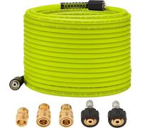 M MINGLE Tuyau de Nettoyeur Haute Pression 15 m x 1/4" - Flexible de Remplacement avec Kits de Connexion Rapide - Raccords M22 14 mm - 250 Bar