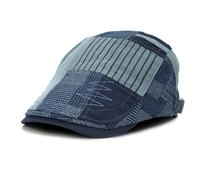 M MOACC Béret pour homme avec boucle en coton réglable pour homme - Casquette plate pour conduite de cabbie Gatsby, Hat-A1-Denim Bleu, Taille unique
