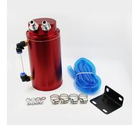 M MODAUTO Réservoir d'huile de voiture, décanteur et récupérateur de moteur, aluminium brossé, rond, modèle E080RD, couleur rouge