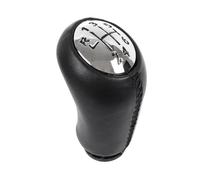 M MODECAR - Compatible avec Renault Espace IV 2002- Pommeau de levier de vitesses 6 VITESSES CUIR NOIR + CHROME pour 8200079112,