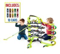 M MOLTO | Super Parking 5 Étages + 15 Voitures et Jouet Piste Voiture, 24 Places, Garagiste pour Enfants +3 Ans