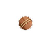 M MOOHAM Bracelets avec initiales en or pour femmes et filles - 14K plaqué or Initial A-Z Bracelet cœur avec perles extensibles superposables Cadeaux personnalisés pour anniversaire pour femmes