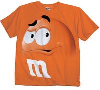 M&M's Candy Silly Character Face T-Shirt (Orange-Youth L)