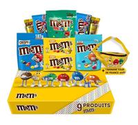 M&M's - Coffret Cadeau - 9 Produits + 1 Banane TDF M&M's| Chocolats, Biscuits, Crispy, Peanut, Caramel Salé & Minis - Idée Cadeau