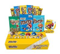 M&M's - Coffret Cadeau - Assortiment Gourmand 9 Produits Variés + 1 Jeu de cartes M&M's Exclusif | Chocolats, Biscuits, Crispy, Peanut, Caramel Salé & Minis - Idée Cadeau Anniversaire, Fêtes, Pâques