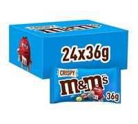 M&M's Crispy Dragées au chocolat avec riz soufflé, 24 sachets de 36 g de chocolats au total 864 g, nouvelle version