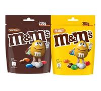 M&M'S - Lot de 1 Peanut Pochon 200g + M&M'S Chocolat Pochon 200g