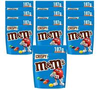 M&M's Crispy Chocolat au Lait avec Cœur de Riz Croustillant, Lot de 10 Sacs, 187g par Sac, 1,87kg