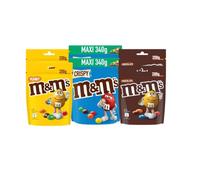 M&M'S - Lot de 6 Pochons : 2x Peanut 200g + 2x Chocolat 200g + 2x Crispy 340g - Sachets Grand Format à Partager