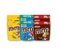M&M'S - Lot de 6 Pochons : 2x Peanut 200g + 2x Chocolat 300g + 2x Crispy 340g - Sachets Grand Format à Partager