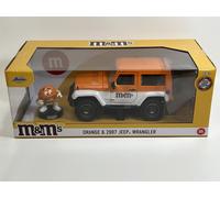 M&MS Orange Figurine Et 2007 Jeep Wrangler 1:24 Echelle Jada 253255068 34401