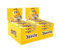M&M'S PEANUT - Bonbons Chocolat au Lait & Cacahuètes - 36 x 45g Sachets de Chocolats - Grand format - Lot de 2-3,24kg