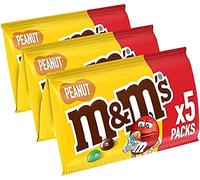 M&M'S PEANUT - Bonbons Chocolat au Lait & Cacahuètes - Lot de 5 x 45g