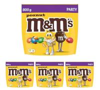 M&M'S PEANUT - Bonbons Chocolat au Lait & Cacahuètes - Sachet de 800g (Lot de 4)