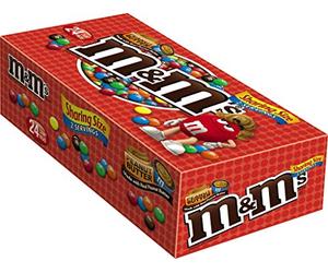 M&M'S Peanut Butter Chocolate Candy Sharing Size 2.83-Ounce Pouch 24-Count Box