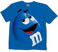 M&M'S T-Shirt Candy Silly Character Face, Bleu, XL