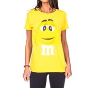 M&M's T-shirt pour enfant avec visage de personnage de bonbons au chocolat, jaune, S