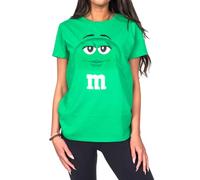M&M's T-shirt pour enfant avec visage de personnage de bonbons au chocolat, Vert, L
