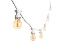 m MU 10M Guirlande Lumineuse Exterieure E27 10 Douilles 10 Metres, 10 Ampoules S14 LED 2W (= 15W), Blanc Câble Extensible Jusqu'à 500M IP54 Exterieur Jardin Mariage | 10M, BLANC, 10 Ampoules
