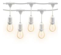 m MU 10M Guirlande Lumineuse Exterieure E27 10 Douilles 10 Metres, 10 Ampoules S14 LED 2W (= 15W), Blanc Câble Extensible Jusqu'à 500M IP54 Exterieur Jardin Mariage | 10M, BLANC, 10 Ampoules