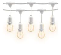 m MU 30M Guirlande Lumineuse Exterieure E27 30 Douilles 3 * 10 Metres, 30 Ampoules S14 LED 2W (= 15W), Blanc Câble Extensible Jusqu'à 500M IP54 Exterieur Jardin Mariage | 30M, BLANC, 30 Ampoules