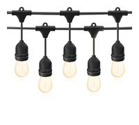 m MU 30M Guirlande Lumineuse Exterieure E27 30 Douilles 3 * 10 Metres, 30 Ampoules S14 LED 2W (= 15W), Noire Câble Extensible Jusqu'à 500M IP54 Exterieur Jardin Mariage | 30M, NOIRE, 30 Ampoules