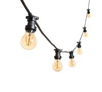m MU 5M Guirlande Lumineuse Exterieure E27 10 Douilles 5 Metres, 10 Ampoules S14 LED 2W (= 15W), Noire Câble Extensible Jusqu'à 500M IP54 Exterieur Jardin Mariage | 5M, NOIRE, 10 Ampoules