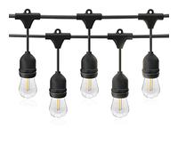m MU 5M Guirlande Lumineuse Exterieure E27 10 Douilles 5 Metres, 10 Ampoules S14 LED 2W (= 15W), Noire Câble Extensible Jusqu'à 500M IP54 Exterieur Jardin Mariage | 5M, NOIRE, 10 Ampoules