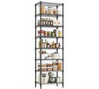 M MZG Étagère Métallique Robuste à 8 Niveaux, Capacité de Charge 908 kg, Étagère de Rangement en Acier pour Garage, Cave, Cellier et Atelier, Noir Brillant, 35 cm D × 60 cm W × 201,8 cm H