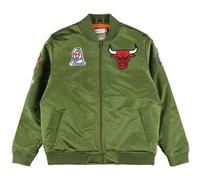 M&N Satin Bomber Veste - FLIGHT Chicago Bulls olive
