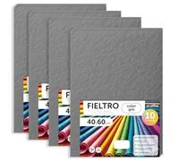 m-office Feutrine Loisir Créatif, Feutrine de Couleurs, Douce et Flexible, Matériau pour Couture, Tissus Patchwork, Idéale pour Projets DIY, Artisanat ou Décoration, 40x60cm (Gris, 40 pcs)
