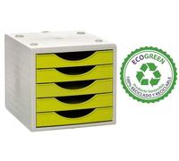 M-Office Freya Módulo Sostenible Ecogreen 4005 De Con 5 Cajones Color Opaco, Producto 100% Reciclado Y Reciclable, Válido Para Formato DIN A4, Folio Y Subcarpeta (Kiwi)