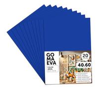 m-office Plaques de Mousse EVA Colorées 40x60cm, Feuilles de Mousse à Découper, Papier Mousse Pailleté, Idéal pour Loisirs Créatifs, Scrapbooking, École ou Activités Manuelles (Bleu, 20 uds)